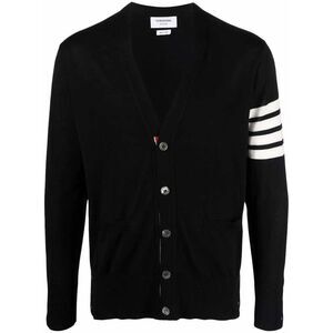 Thom Browne Men Cardigan With 4 Stripe Detail